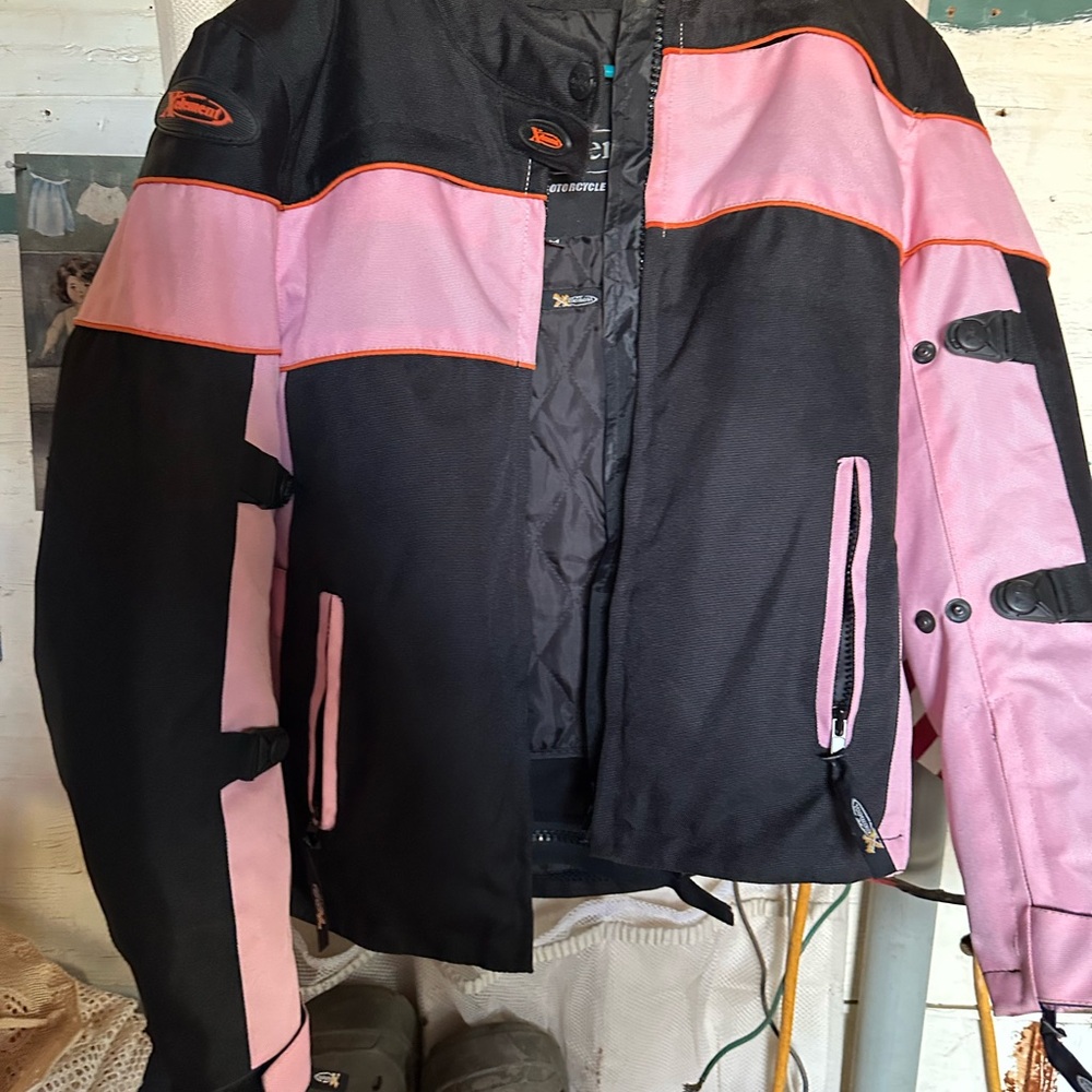 Black and Pink Motorcycle Jacket